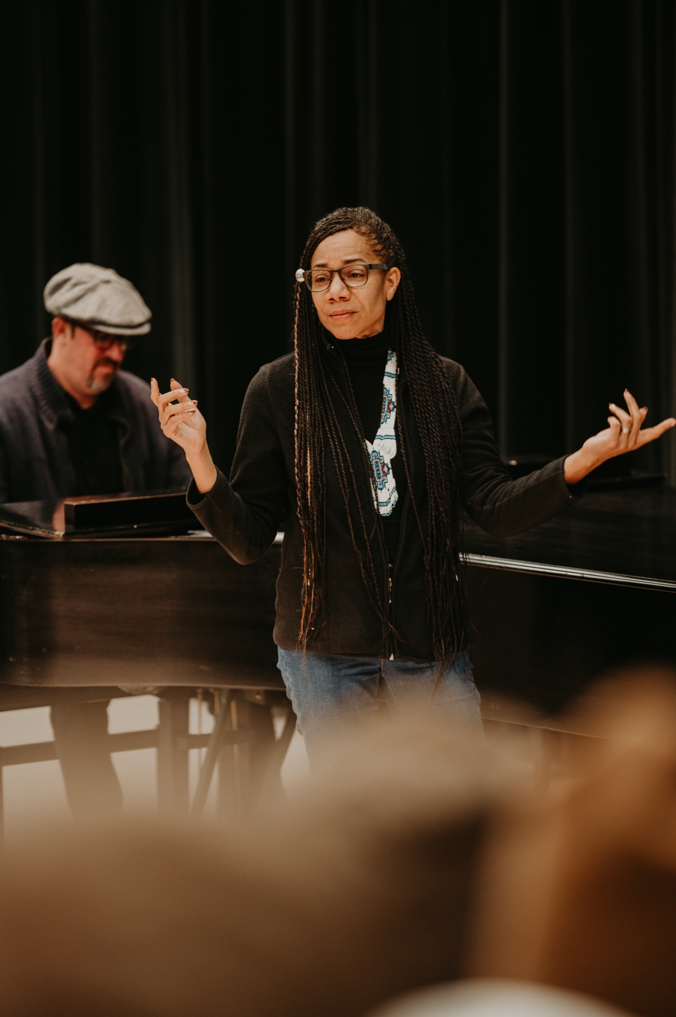 Martha Redbone speaking during Convocation