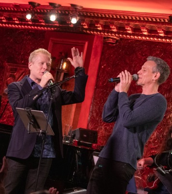 two men duet onstage