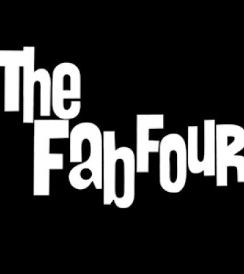 "The Fab Four" in white text in front of a black background