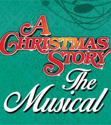 Text "A Christmas Story: The Musical" on green background