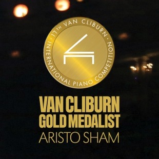 a golden piano logo with the van cliburn winner's name below it