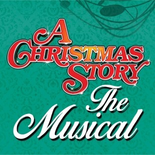 Text "A Christmas Story: The Musical" on green background