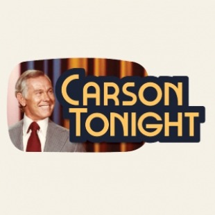 Image of Johnny Carson with text Carson Tonight to the right of his face