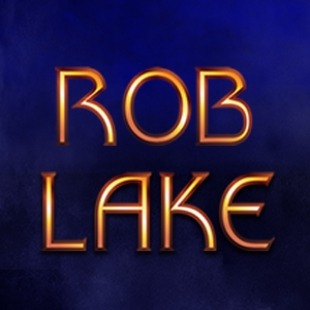 Text says "Rob Lake" in gold against a purple background. 