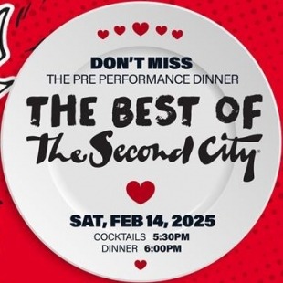 a dinner plate with event info