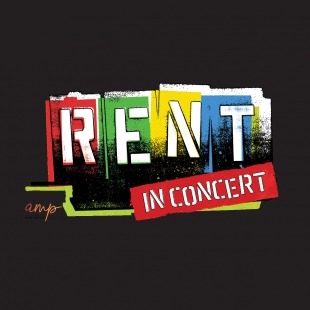 Text says RENT in Concert against a black background