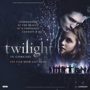 twilight the movie artwork mixed with a rendering of a band on stage
