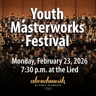 event information on an orchestra background