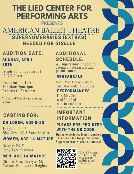 Audition ABT Lied Center for Performing Arts, Lincoln NE