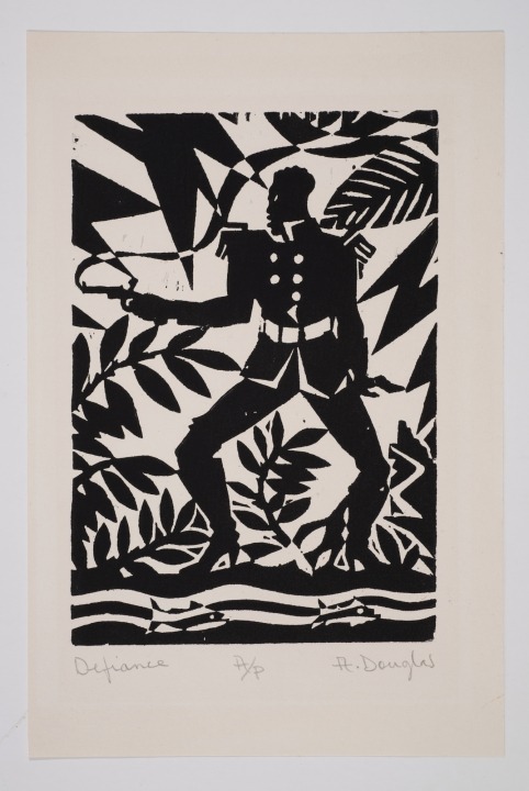 Defiance, 1926 Woodcut, Image 7 7/8 H x 5 7/16 W in