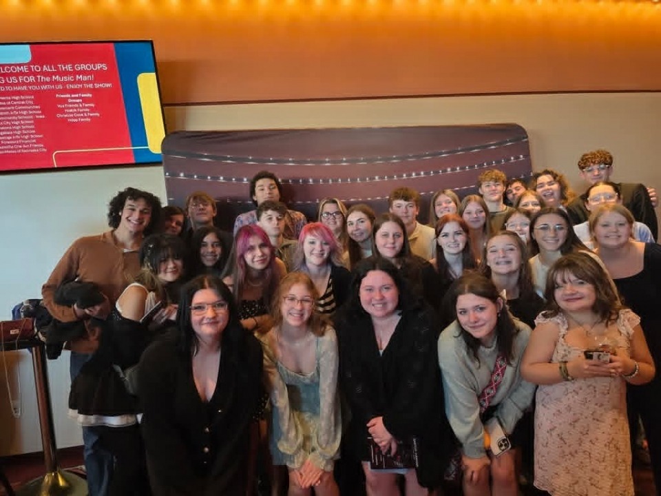 Falls City Schools to The Music Man a group attends a performance at the lied center
