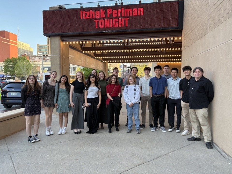 Millard West High School to Itzhak Perlman a group attends a performance at the lied center