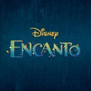 The words "Disney Encanto" in front of a dark green background