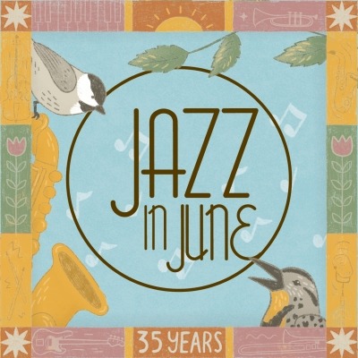 jazz in June logo with 2026 meadowlark artwork