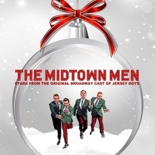 Four men in an ornament with "The Midtown Men" in red, all in front of a grey background.