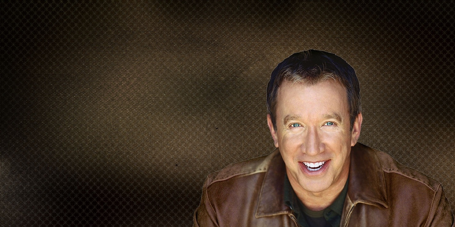 Image of Tim Allen wearing a brown leather jacket.