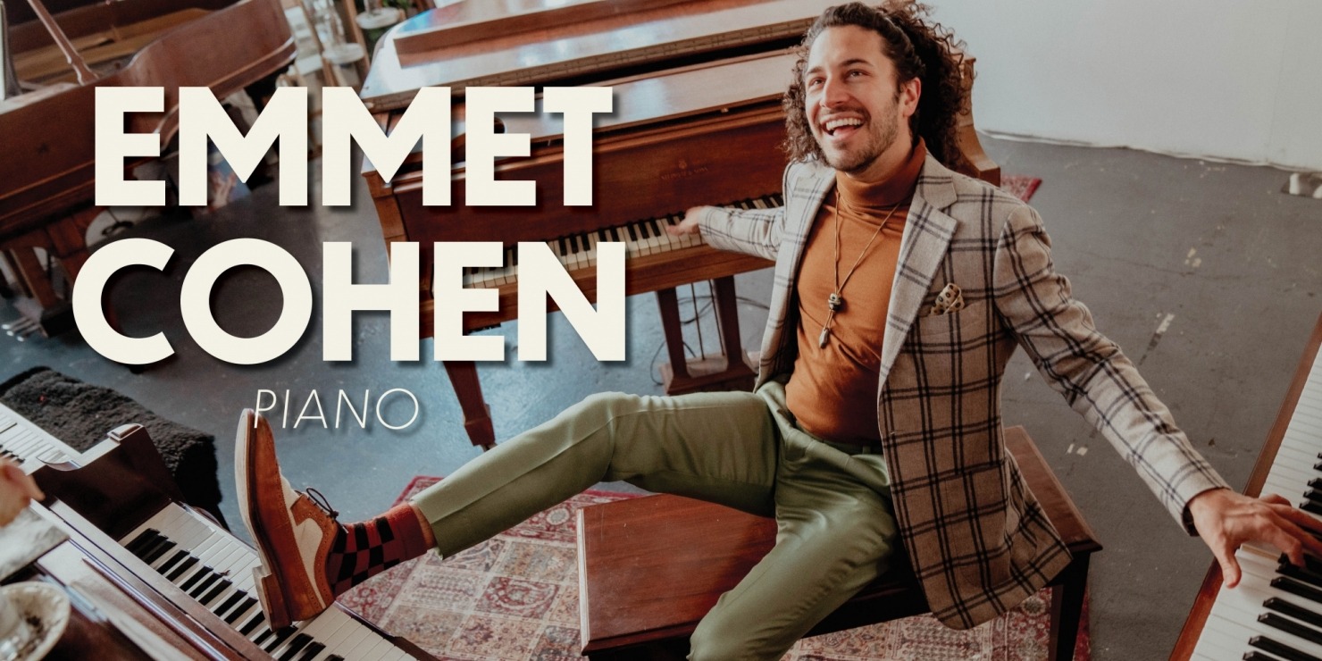 a joyful man appears to play piano with his hands and feet at the same time