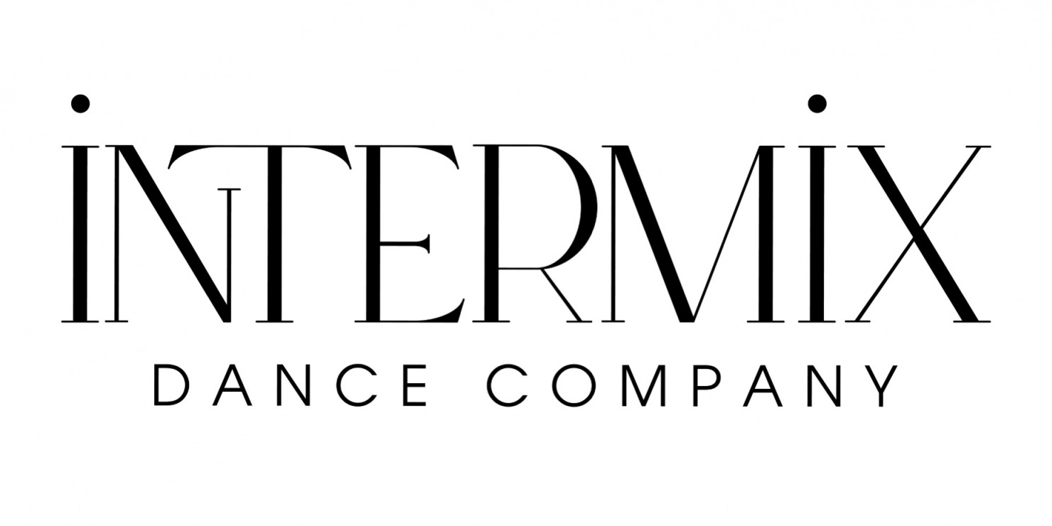 intermix DANCE COMPANY in black in front of a white background