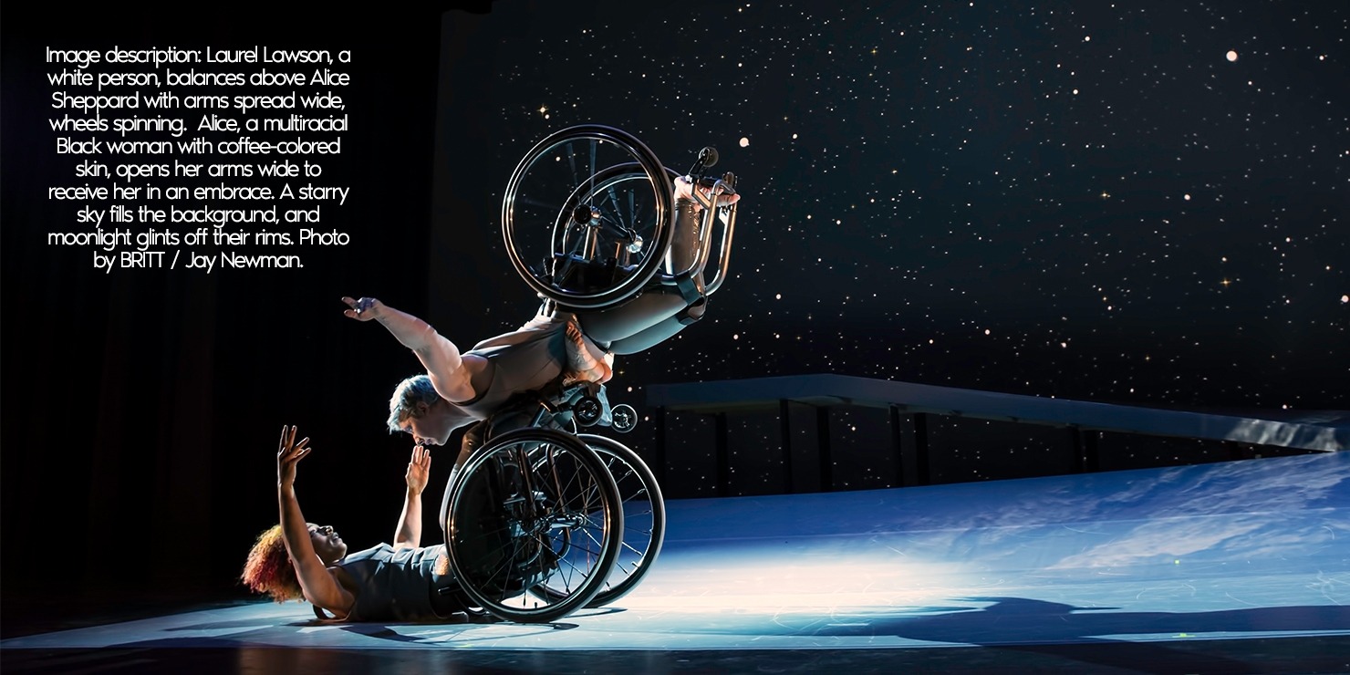 Alice Sheppard, a multiracial Black woman with coffee-colored skin and short curly hair, and Laurel Lawson, a white person with