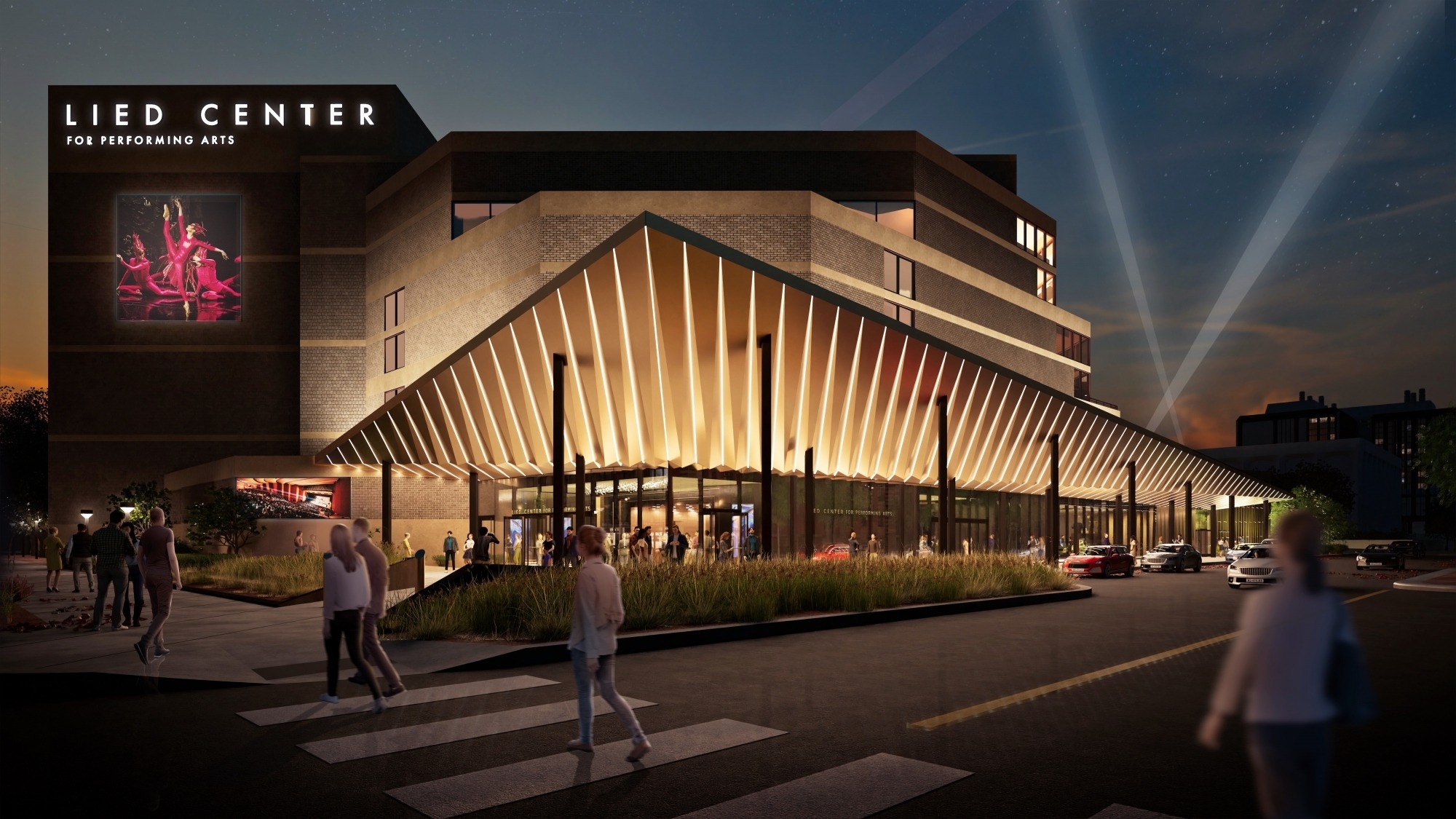 Rendering of the Lied Center's building the future expansion