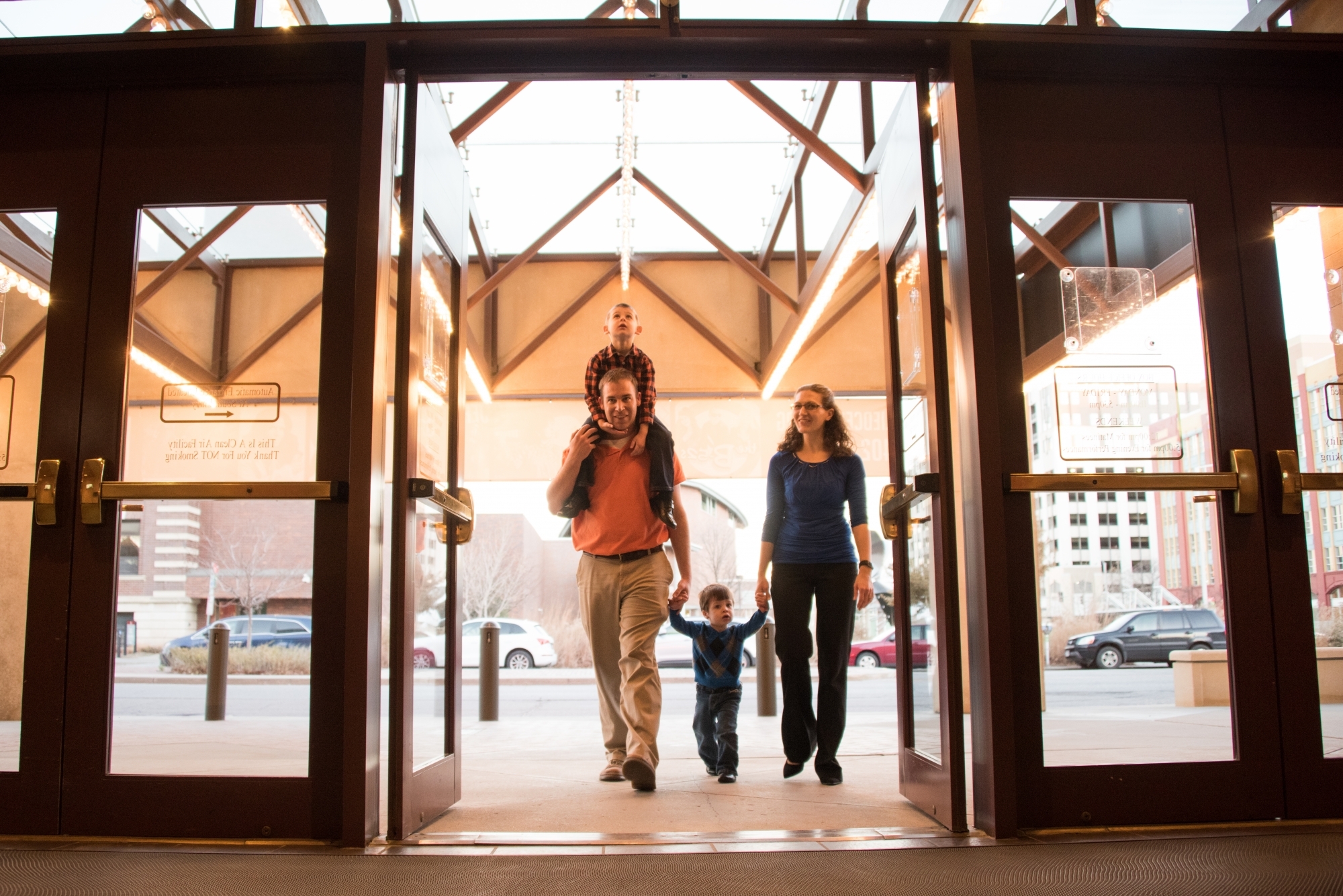 Image of a family entering the Lied Center