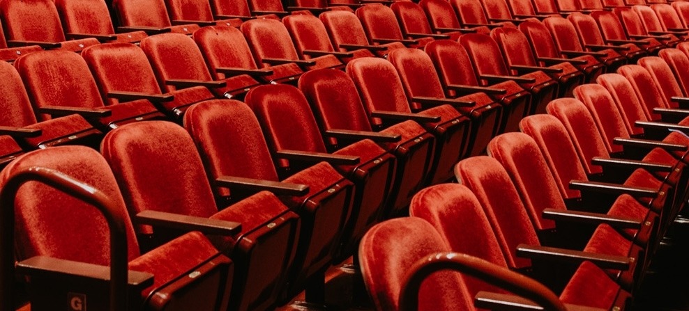 Photo of the red theater seats in the Lied Center.