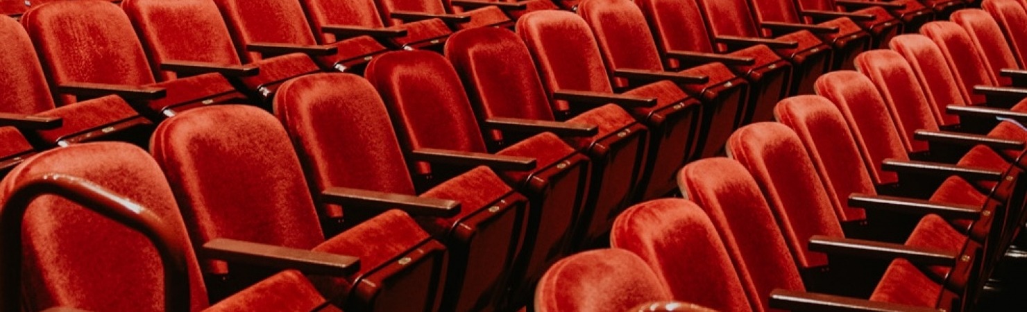 Photo of the red theater seats inside the Lied Center
